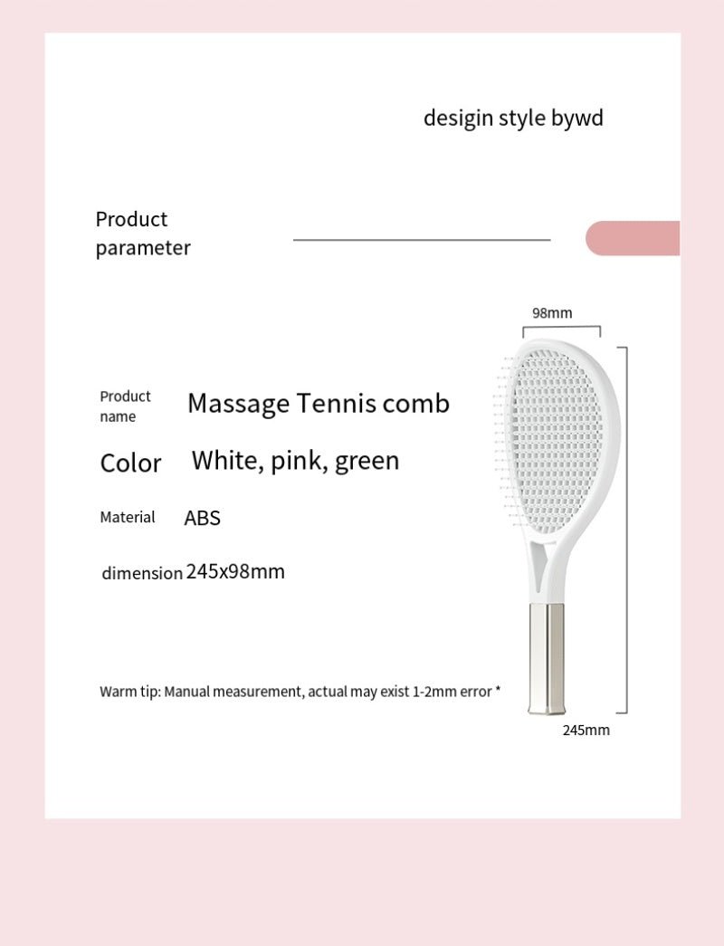 Hair Comb Tennis Racket Fluffy Combs High Skull Top Hair Artifact Airbag Cushion Massage Comb Barber Tools Hair Detangler Hairbrush For Thick Hair Self Cleaning Curly Hair Brush For Curly Hair - Zambeel
