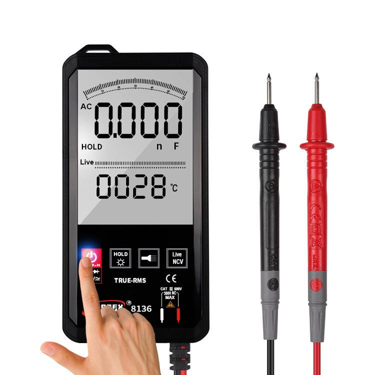 Hanyan 8136 Large - Screen Intelligent Digital Multimeter, Multi - Function Touch Screen, Digital - Analog Dual Display, Automatic Buzzer Recognition - Zambeel