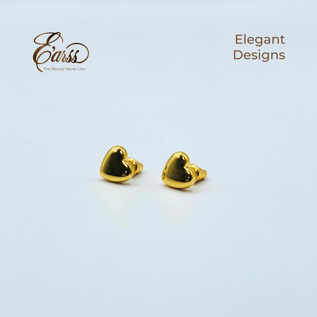 Heart Gold Stud | Stainless Steel | 18K Gold Plated - Zambeel
