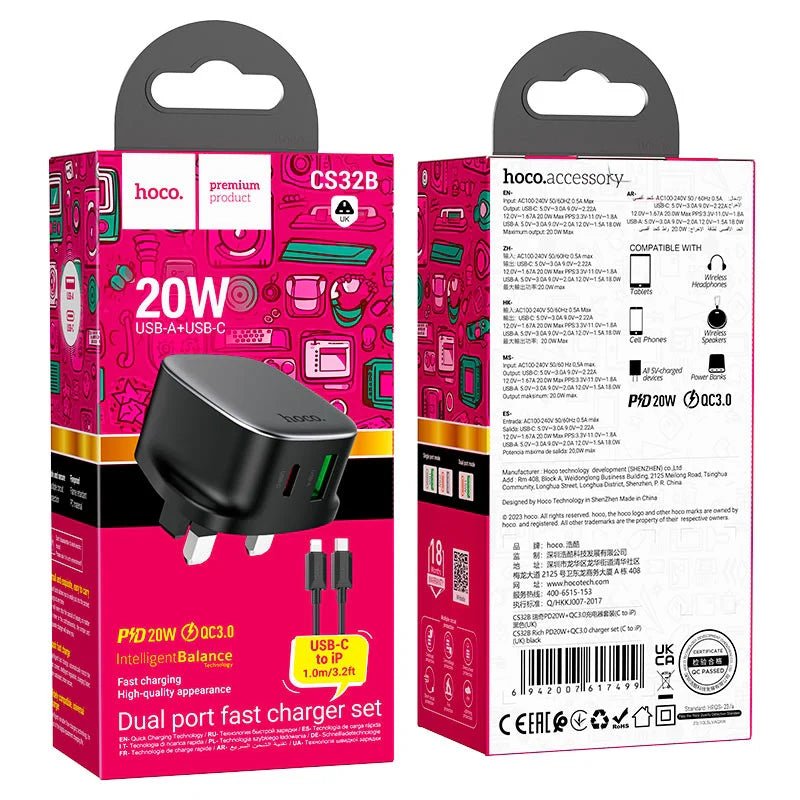 Hoco - Dual Charger Set (CS32B) - Zambeel