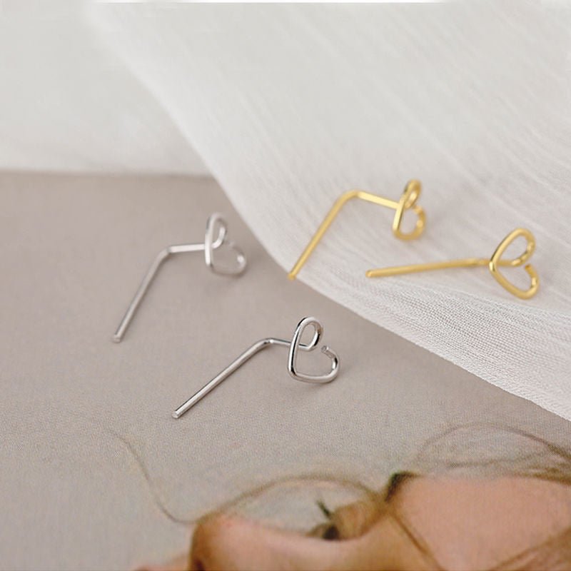 Hollow Heart Ear Studs Female Simple Cold Style - Zambeel