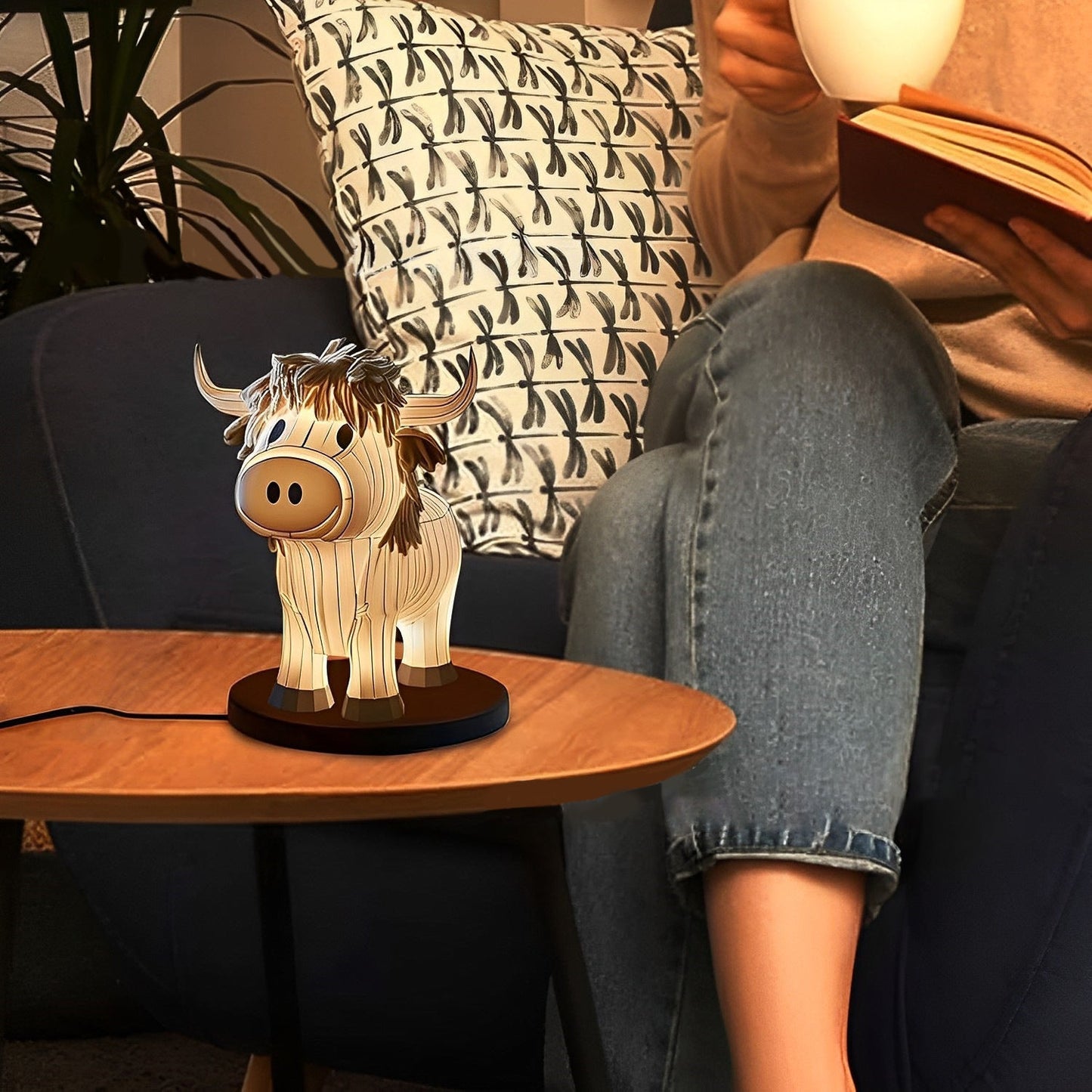Home Cow Table Lamp Fun Cow Small Night Lamp - Zambeel