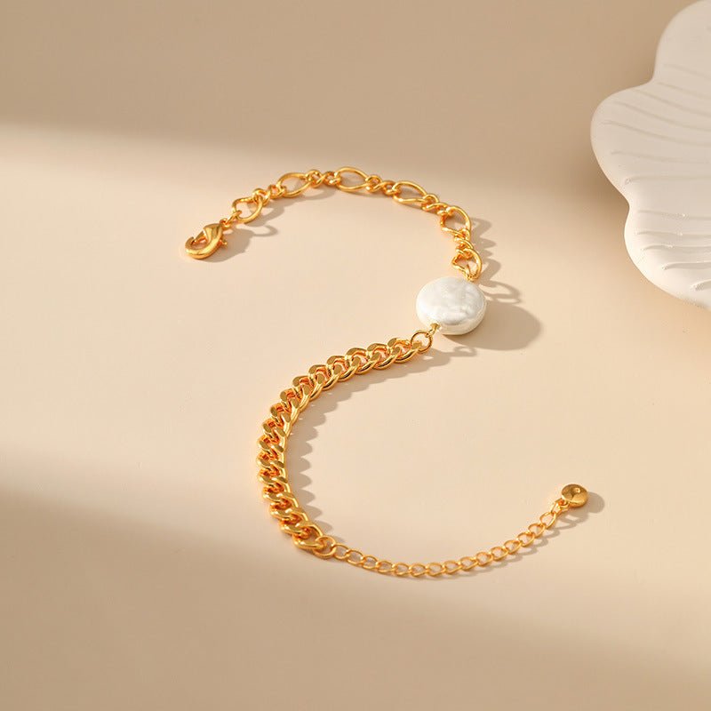 Irregular Shell Pearls Bracelet Pearl Stitching - Zambeel