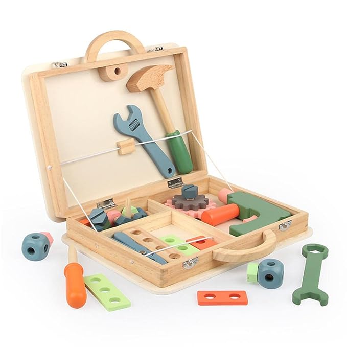 Kids Wooden Toolbox Toy Set © - Zambeel