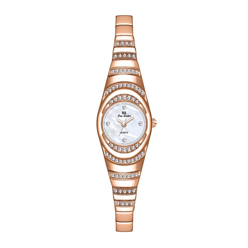 Ladies Gold Watch Diamond Wristwatch Female Fashion Bracelet Watches Women Full Diamond Watch - Zambeel
