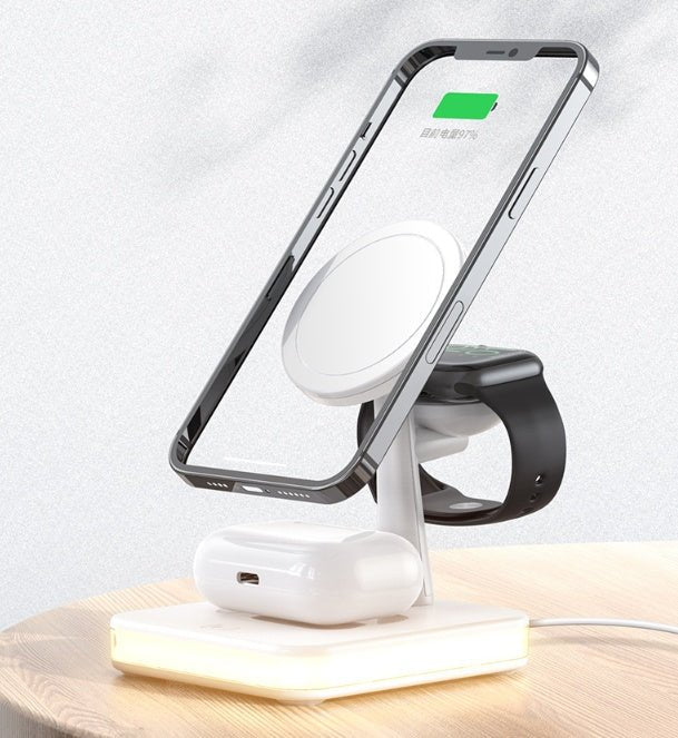 Magnetic Mobile Phone Wireless Fast Charger Three - in - one Applicable Earphone Watch - Zambeel