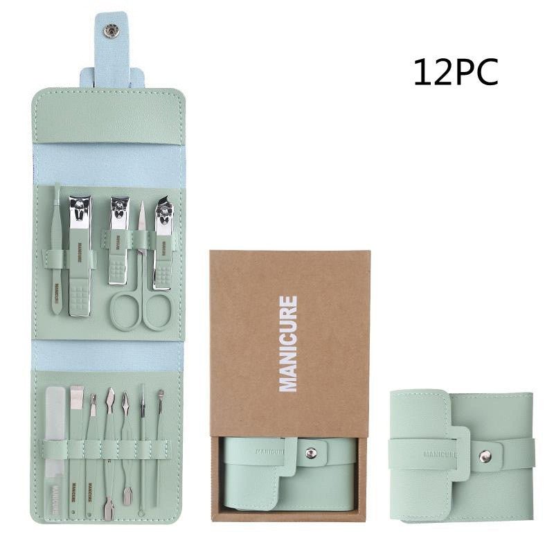 Make Up 16 Pcs Nail Clippers Nail Cutter Nail Scissors With PU Bag Stainless Steel Eagle Hook Portable Tools - Zambeel