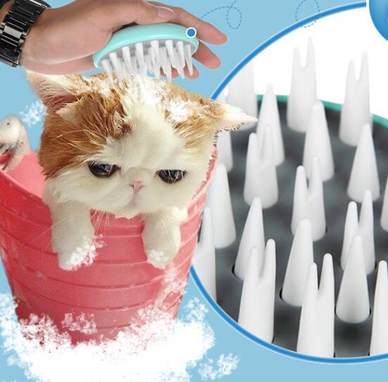 Massage Bath Brush Comfortable Pet Brush Grooming Dog PuppyWashing Cleaning Bath Brush Comb Dog Massage Shower - Zambeel