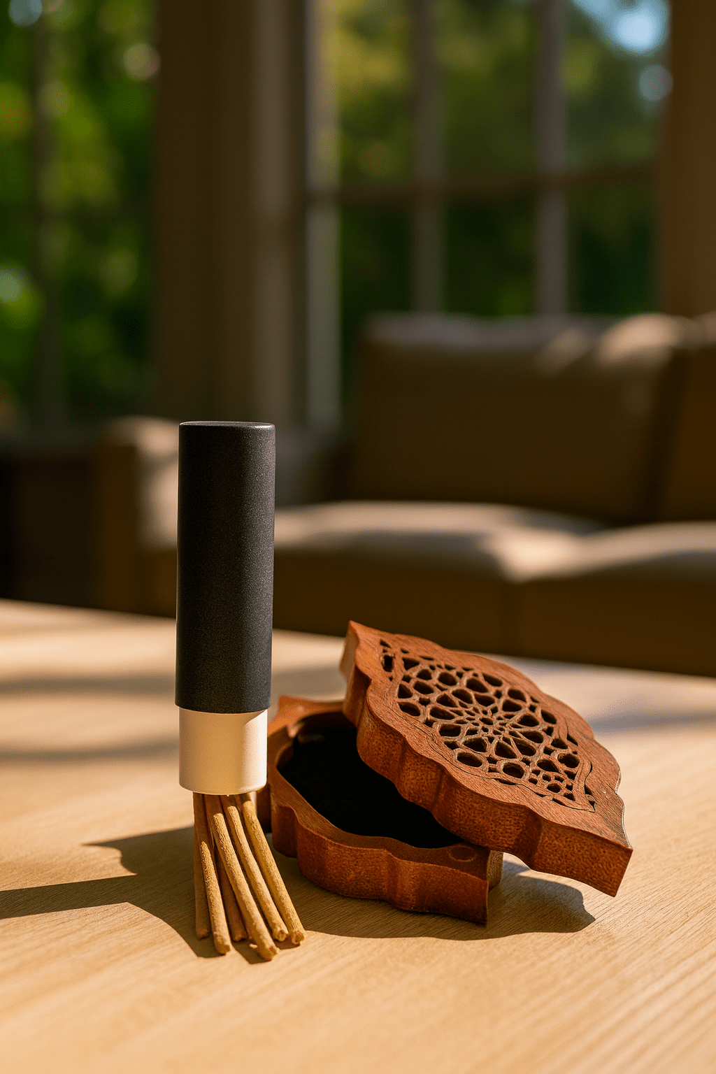 Mini Oud Stick with Wooden Air Freshener Box - Zambeel