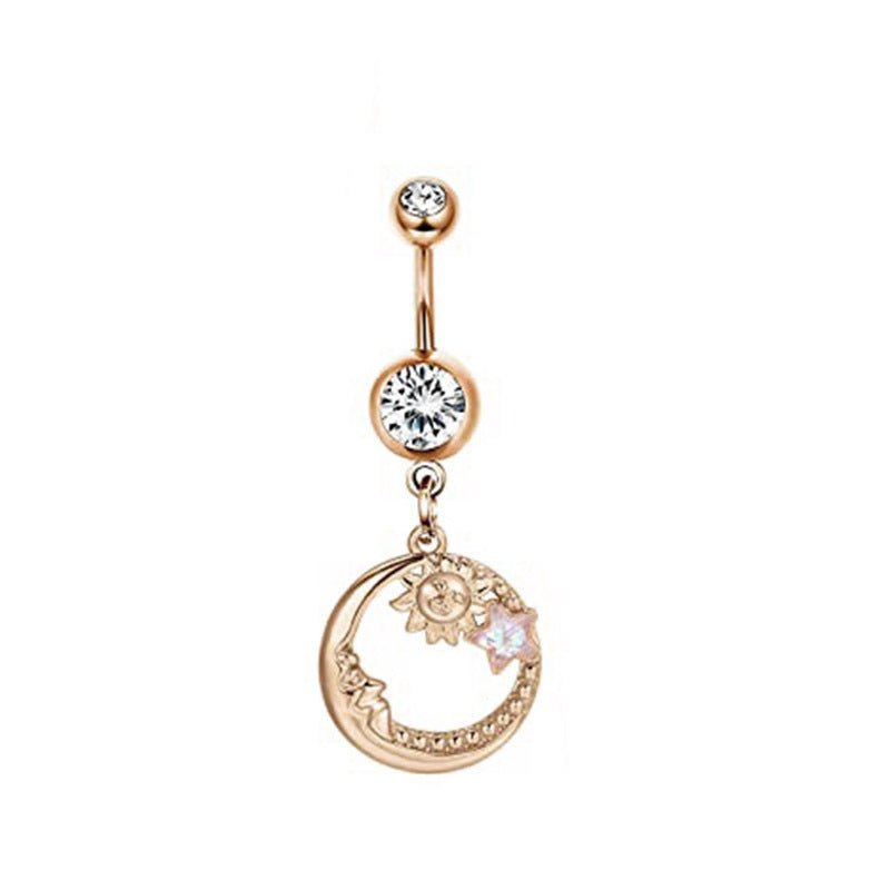 Moon Zircon Planet Navel Stud - Zambeel