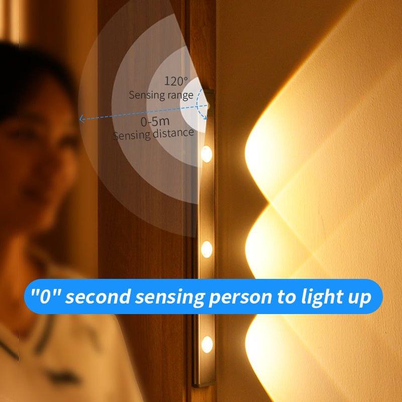 Motion Sensor Lamp Under The Cabinet Dimmable Cabinet Lamp Rechargeable Magnetic Suction Installation Kitchen Night Light Wardrobe Lamp - Zambeel