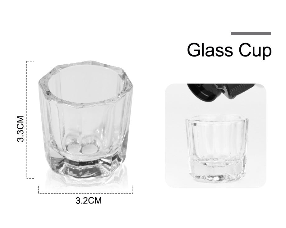 Nail Powder Acrylic System Kit Professional Nail Art Tool Set Contain Glass Cup Acrylic Liquid Extention Carving Manicure - Zambeel