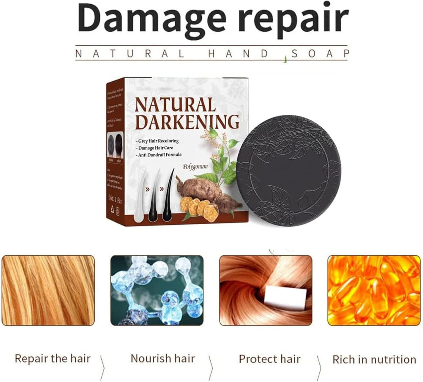 Natural Darkening Polygonum Hair Soap - Zambeel