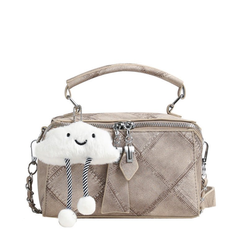 Niche Korean Style Box Elegant Texture Chain Handbag Shoulder Messenger Bag - Zambeel