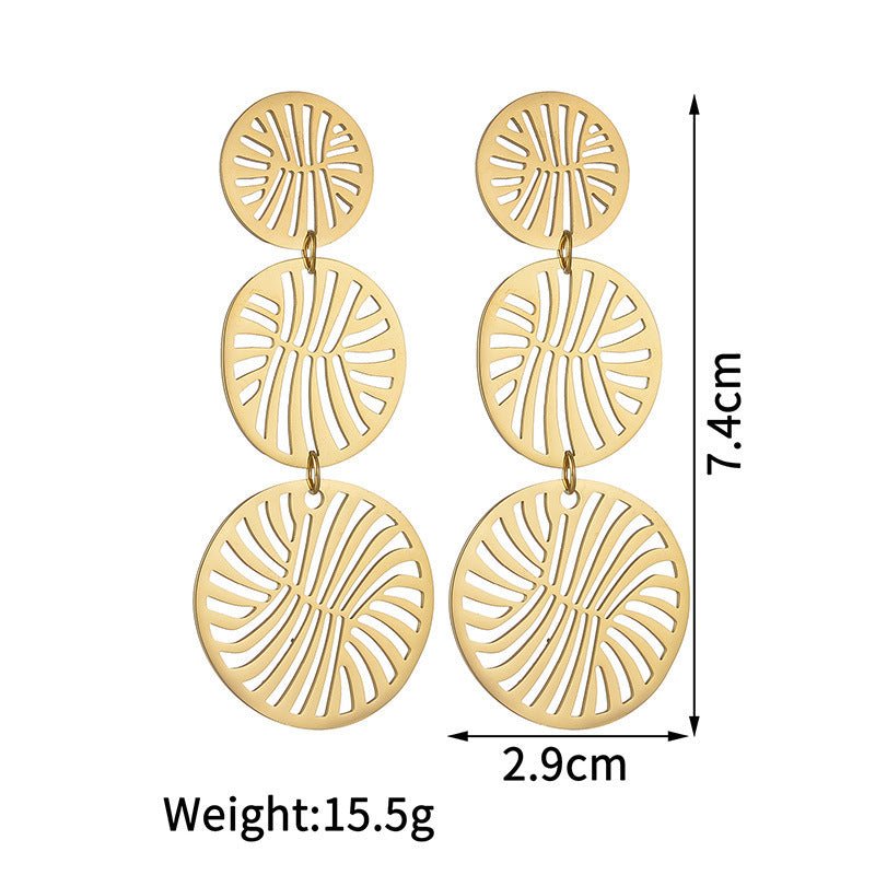Niche Stainless Steel Irregular Hollow - out Stud Earrings For Women - Zambeel