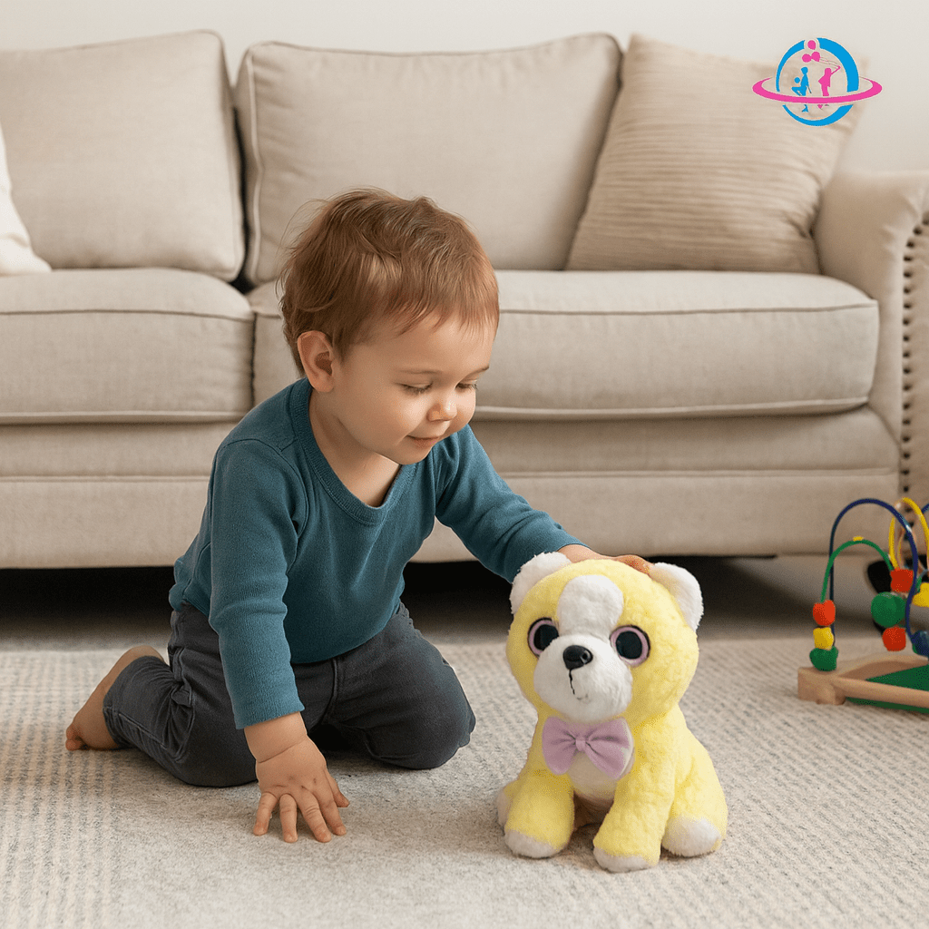 Plush Puppy Soft Toy with Bow - Zambeel