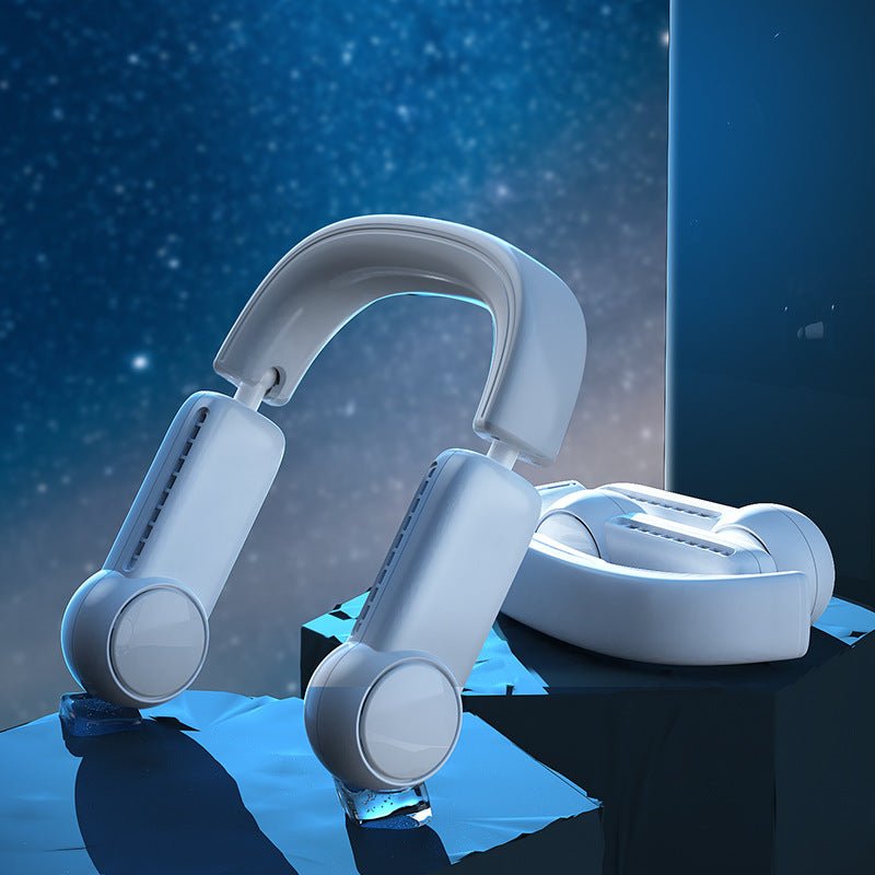 Portable Mini Neck Fan Portable Bladeless Fan USB Rechargeable Leafless Hanging Fans Air Cooler Cooling Wearable Neckband Fans - Zambeel