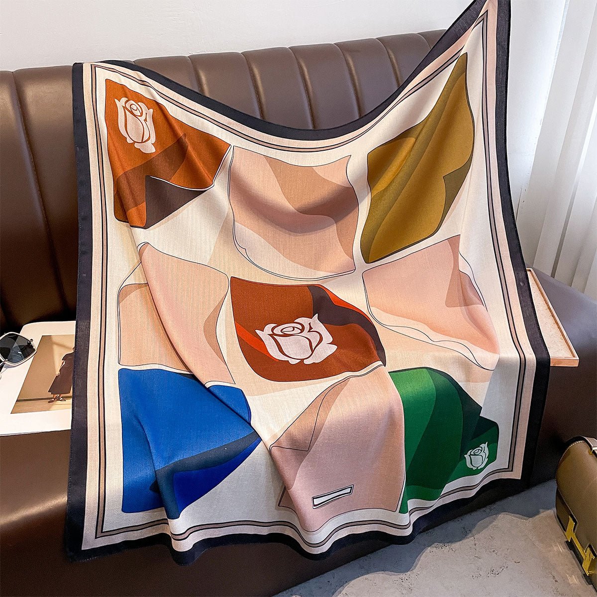 Printing Color Contrast Double - sided Different Color Dual - use Large Kerchief - Zambeel