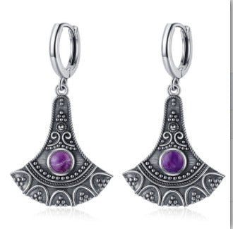 Retro Distressed Scallop Earrings Chinese Minority Style Ear Clip - Zambeel