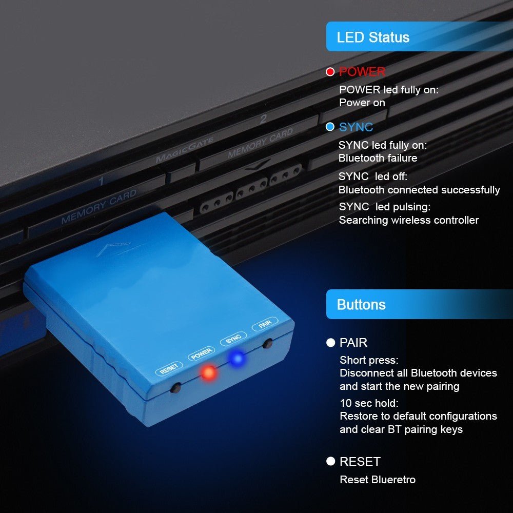 RetroScaler BlueRetro Wireless Game Controllers Adapter Nintendo Switch Game Contorller - Zambeel