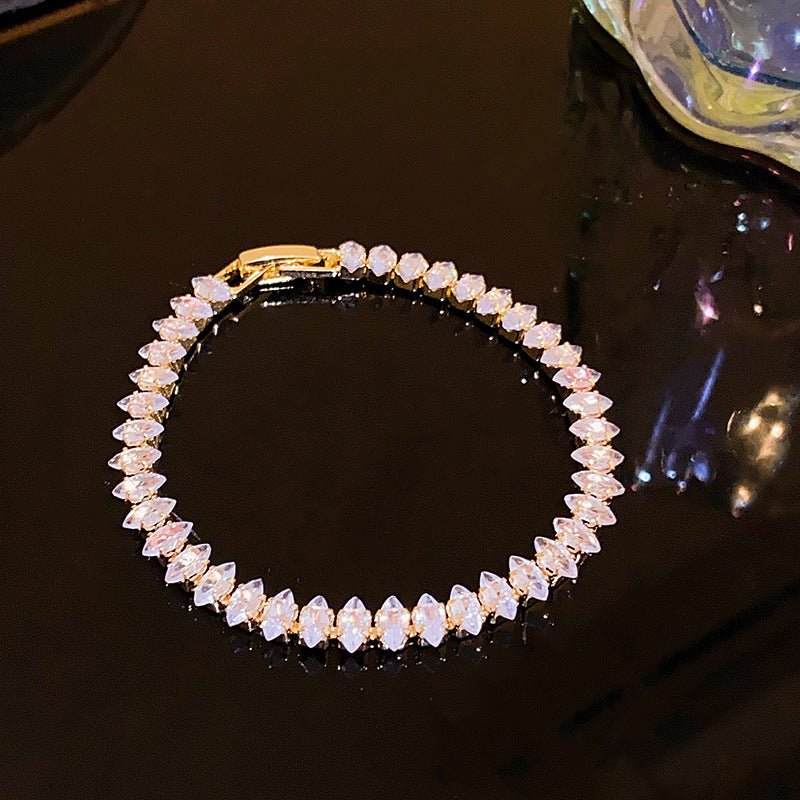 Rhinestone Zircon Water Drop Bracelet Fashion Simple And Light Luxury - Zambeel
