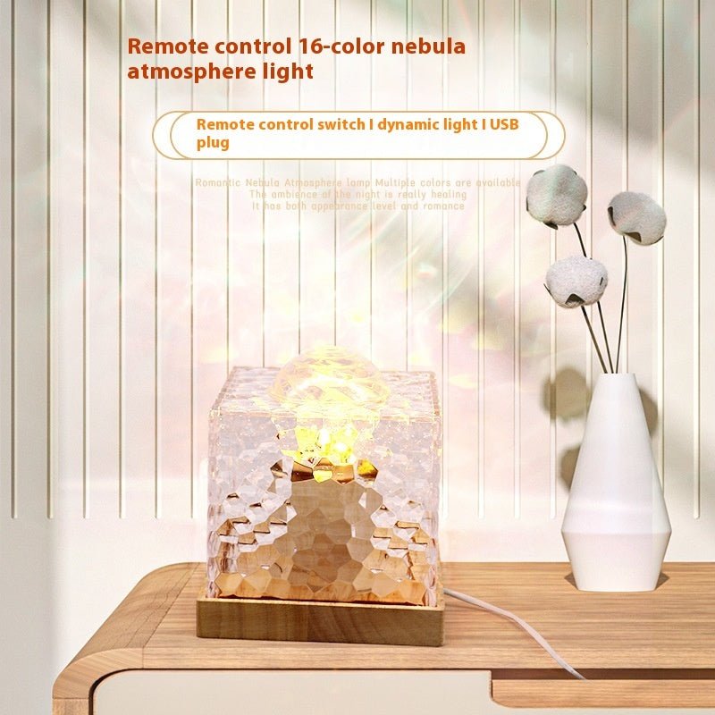 Rotating Water Ripple Small Night Lamp Creative Bedside - use Flame Ambience Light - Zambeel