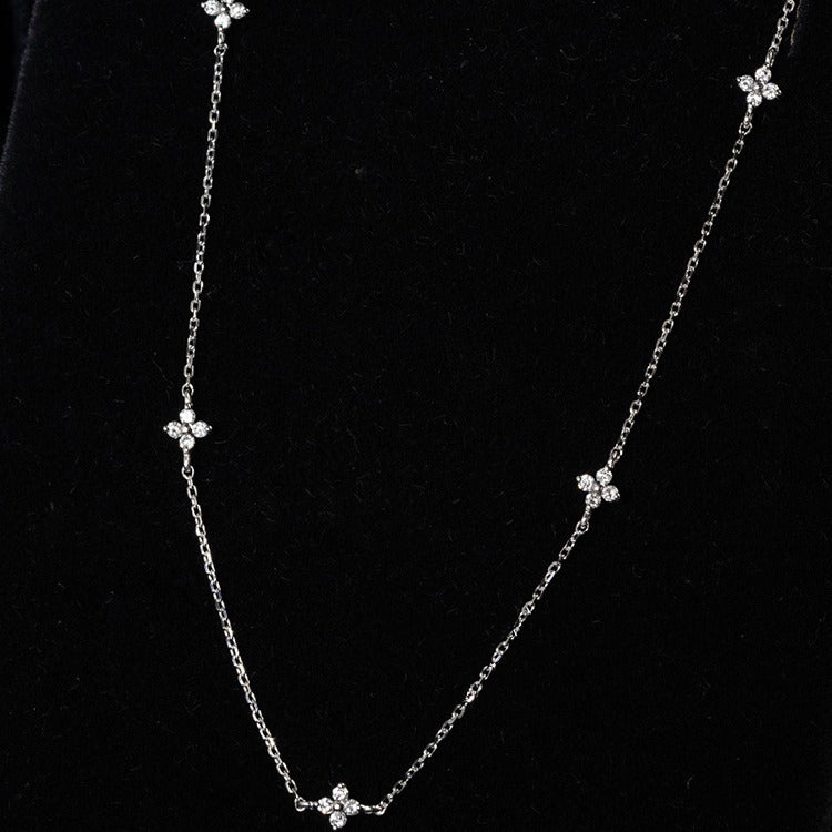 S925 Sterling Silver Plated 18K Gold Light Luxury Star Elegance High - grade Starry Clavicle Chain - Zambeel