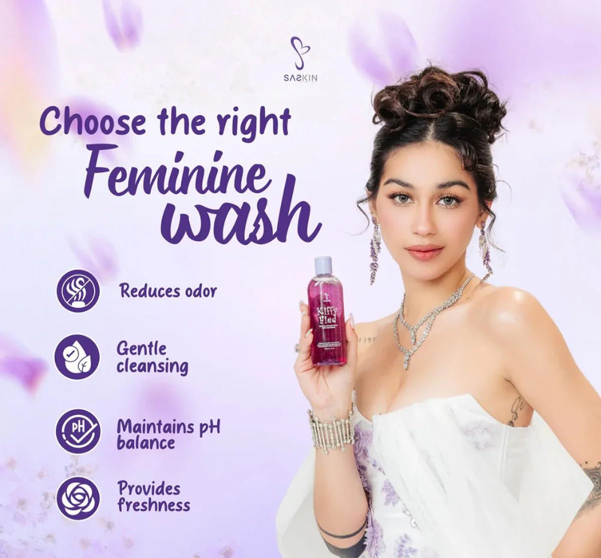 Saskin - Kiffy Fied Gentle Intimate Wash with Whitening (Original) - Zambeel