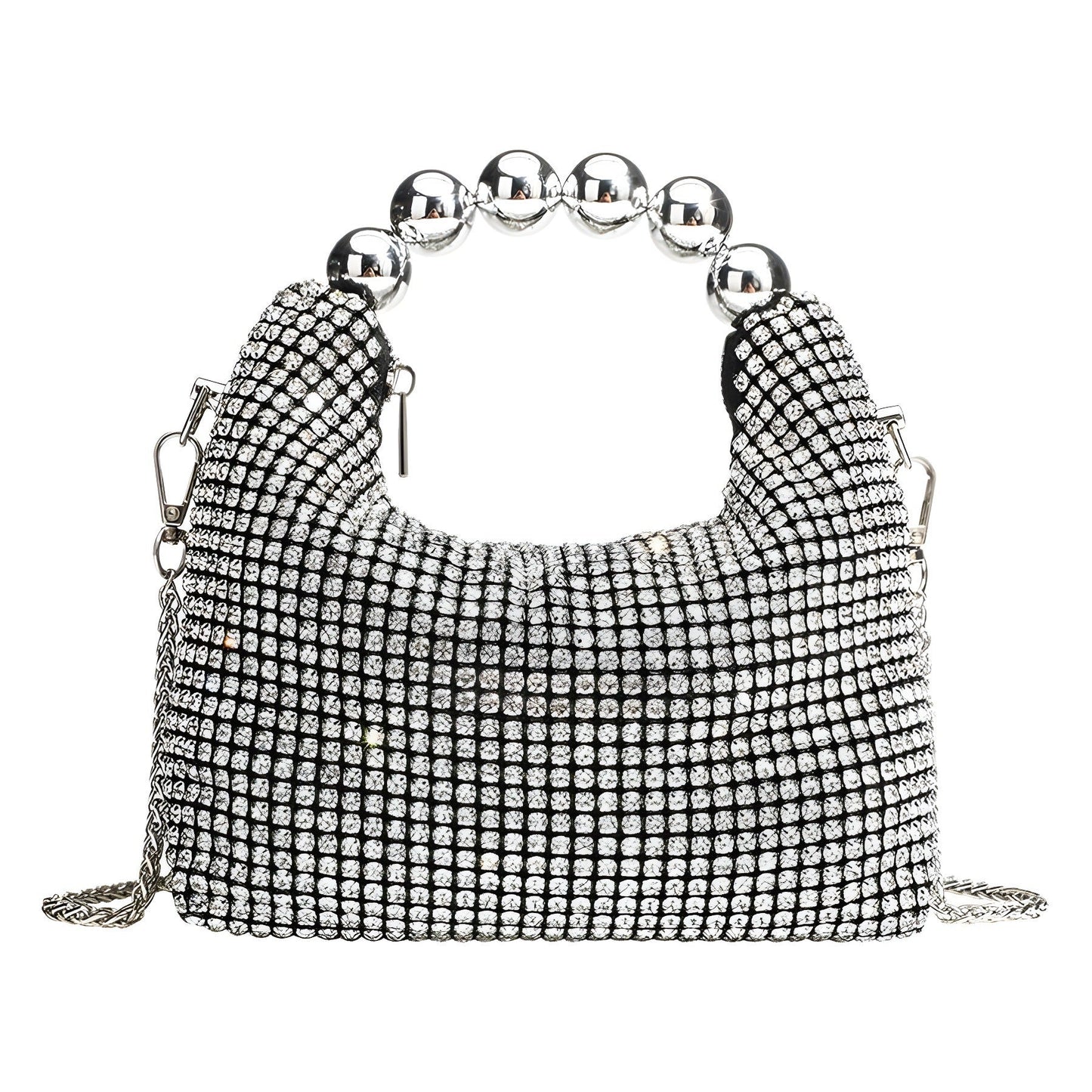 Shiny Rhinestone Clutch Chain Dinner Bag - Zambeel