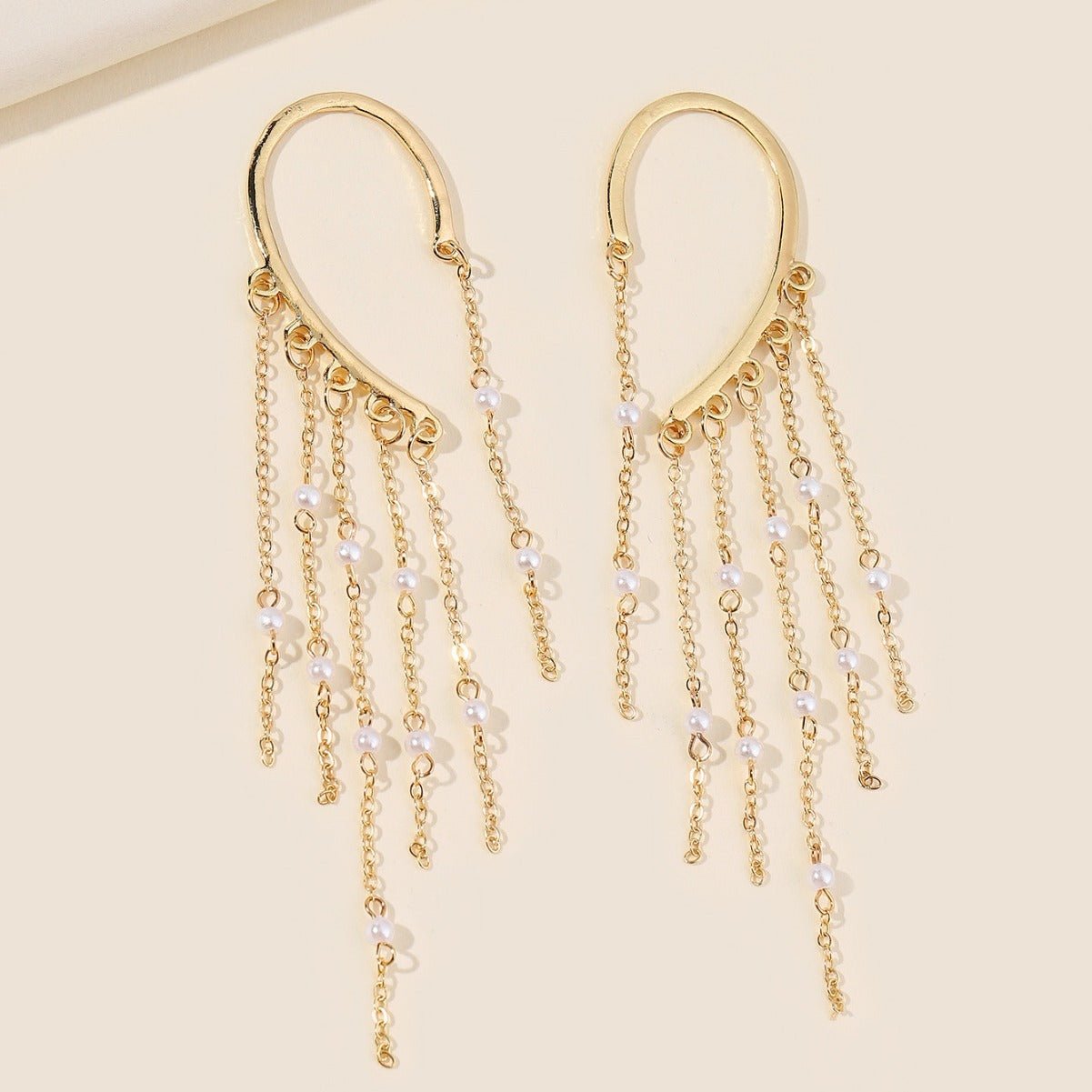 Simple Fashion Pearl Pendant Round Ear Hanging - Zambeel