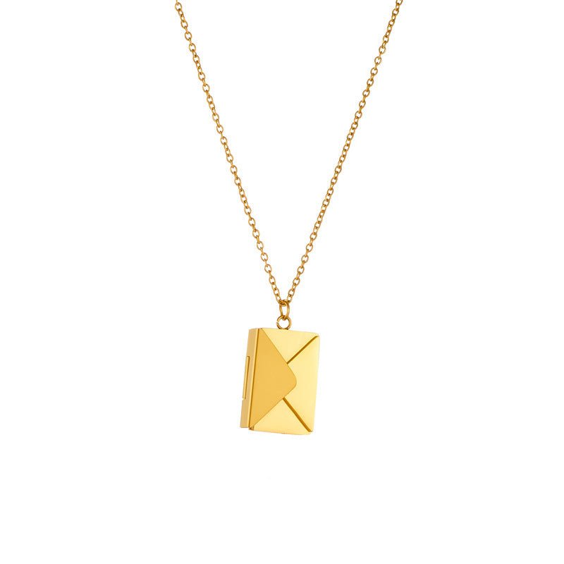Simple Personality Envelope Pendant Necklace Fashion Retro - Zambeel