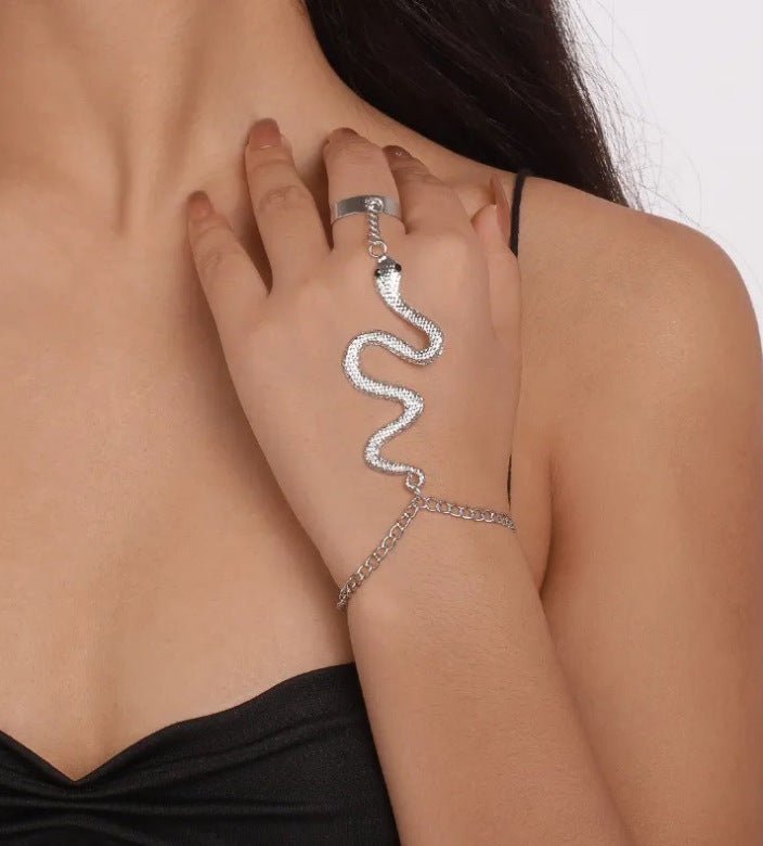 Simple Personality Irregular Alloy Serpentine Finger Chain - Zambeel