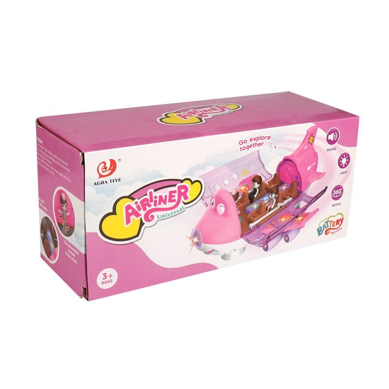 Simulation Model 360 Rotating Music Light Children's Toy Airplane - Zambeel
