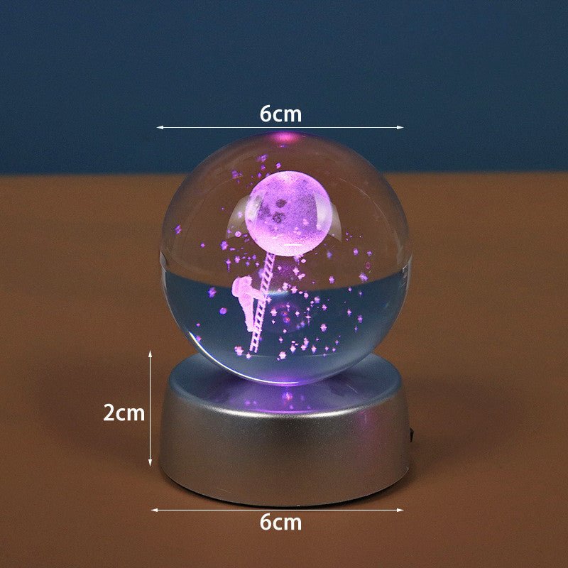 Starry Galaxy Series Crystal Ball Luminous 3D Carved Glass Inside - Zambeel