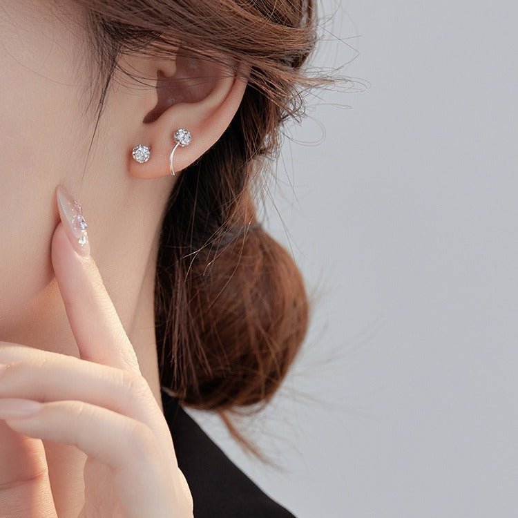 Sterling Silver Spring Screw Design Sense Niche Unique High Fashion Earrings For Women - Zambeel