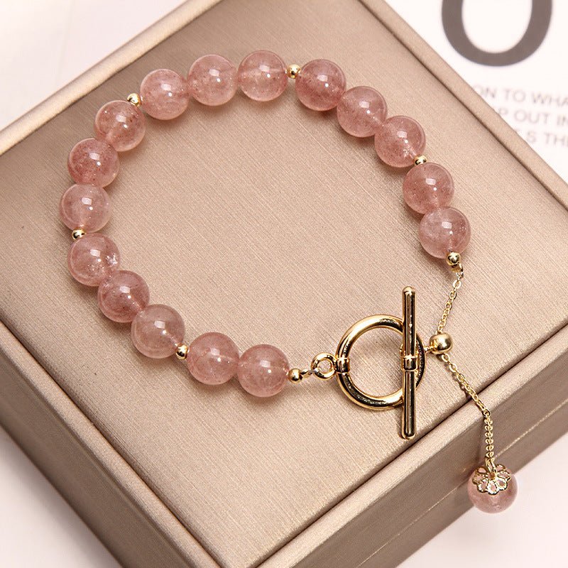 Strawberry Crystal Bracelet With Generous OT Buckle Beads - Zambeel
