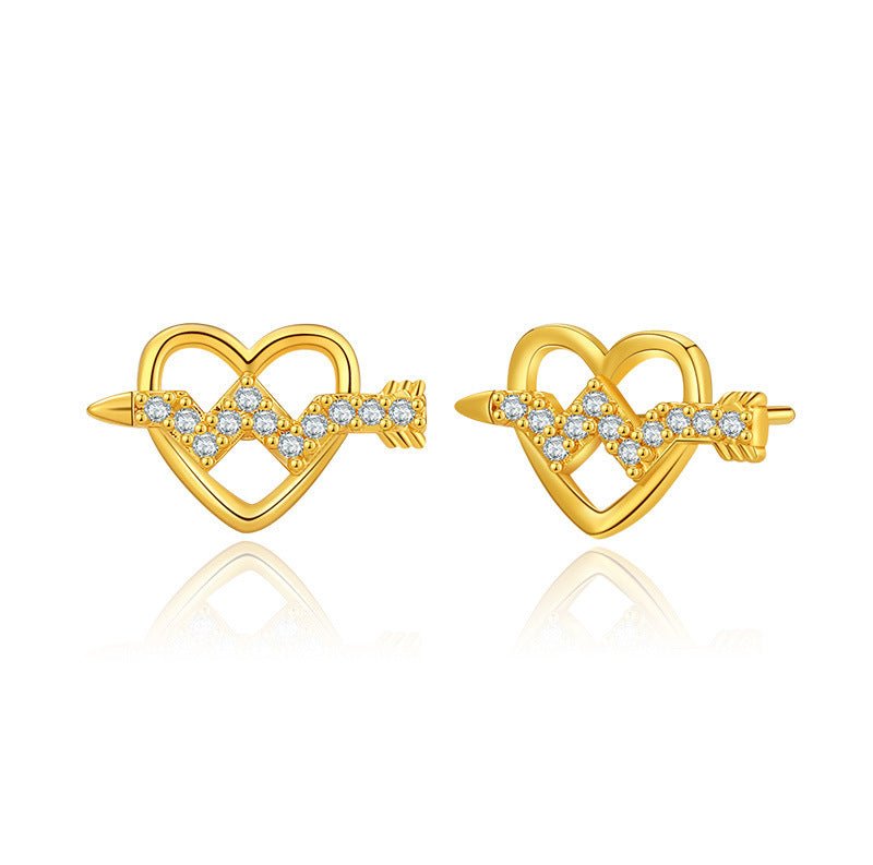 Sweet Tridimensional Peach Heart Stud Earring - Zambeel