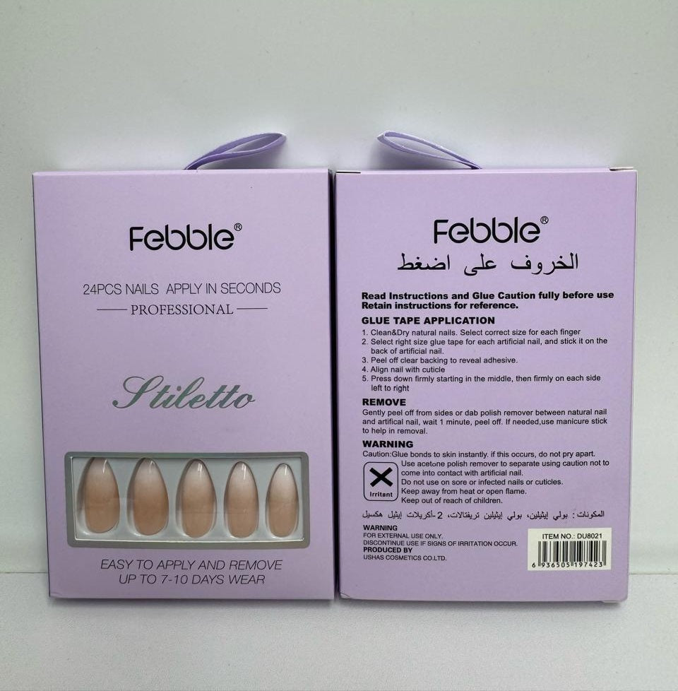 Febble - Nude Silver Wave Oval Nails (Original)