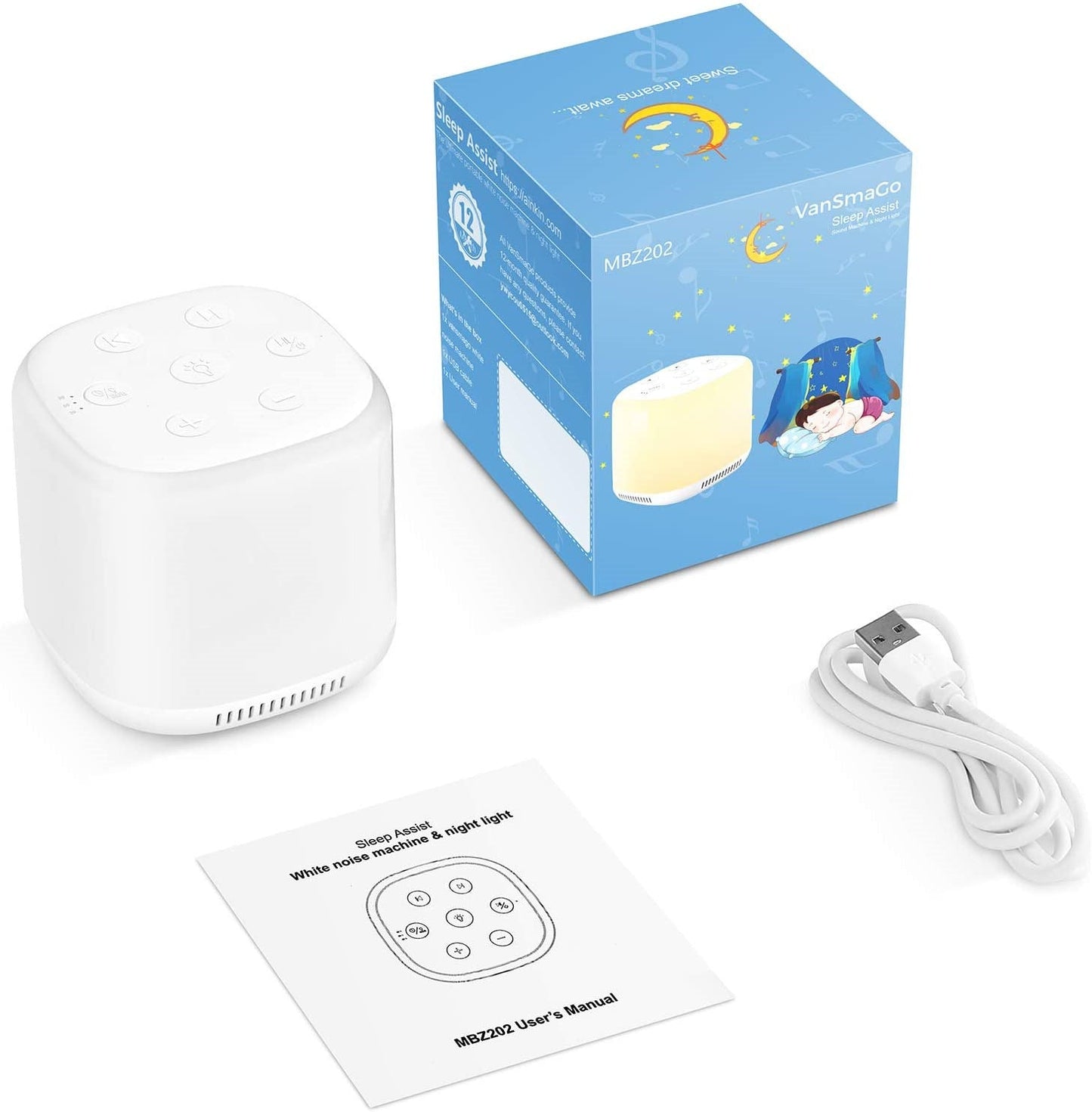 White Noise Sleep Aid Baby Colorful Lights - Zambeel