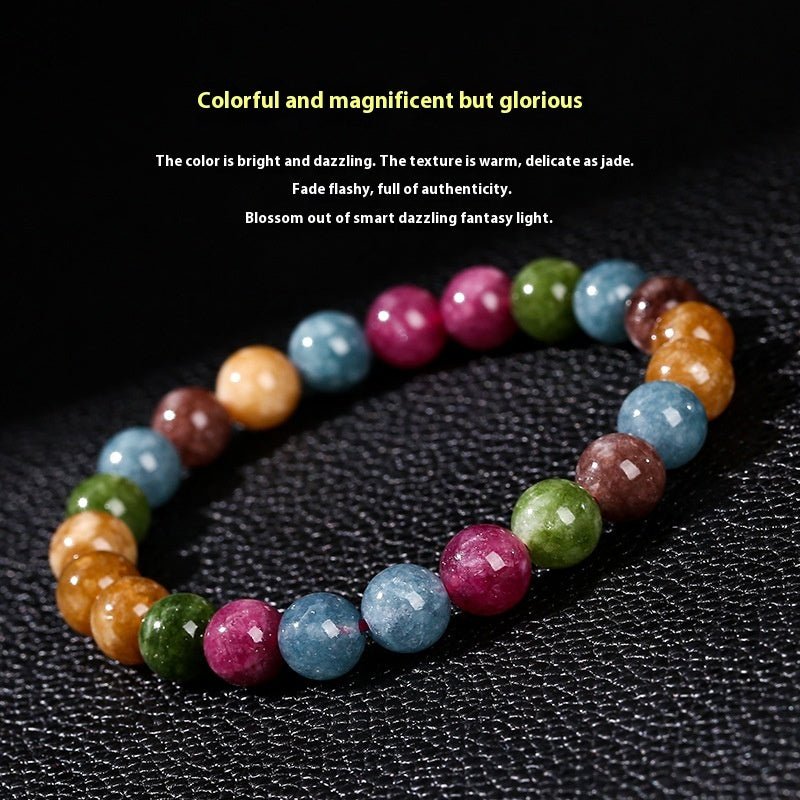 Women's Candy Color Fashion Round Bead Jade Marrow Bracelet - Zambeel