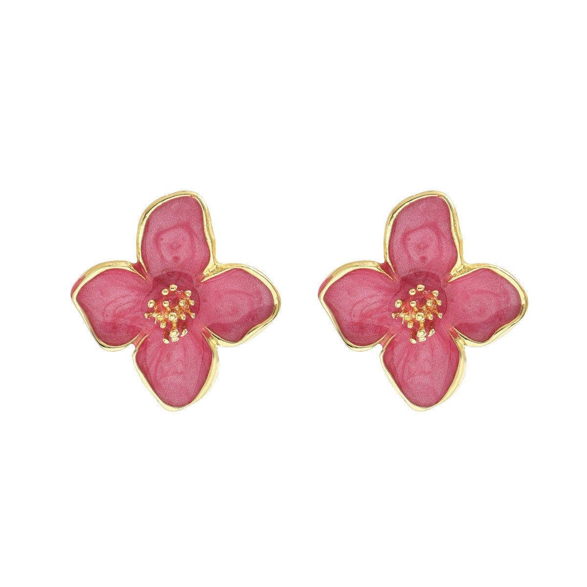 Women's Earrings Flower Flower Oiling Design - Zambeel