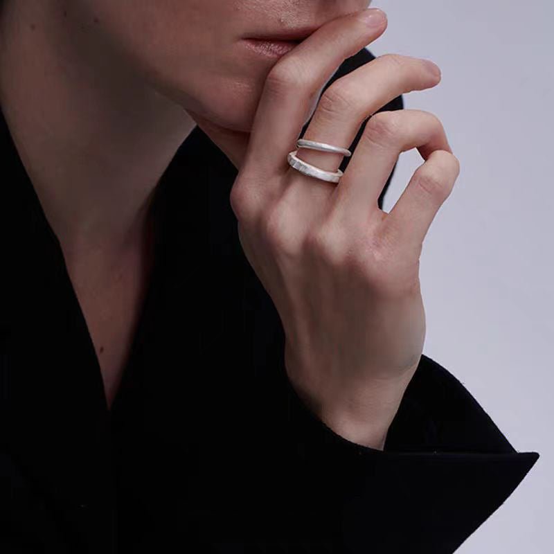 Women's Fashion Handmade Frosted Double - layer Ring - Zambeel