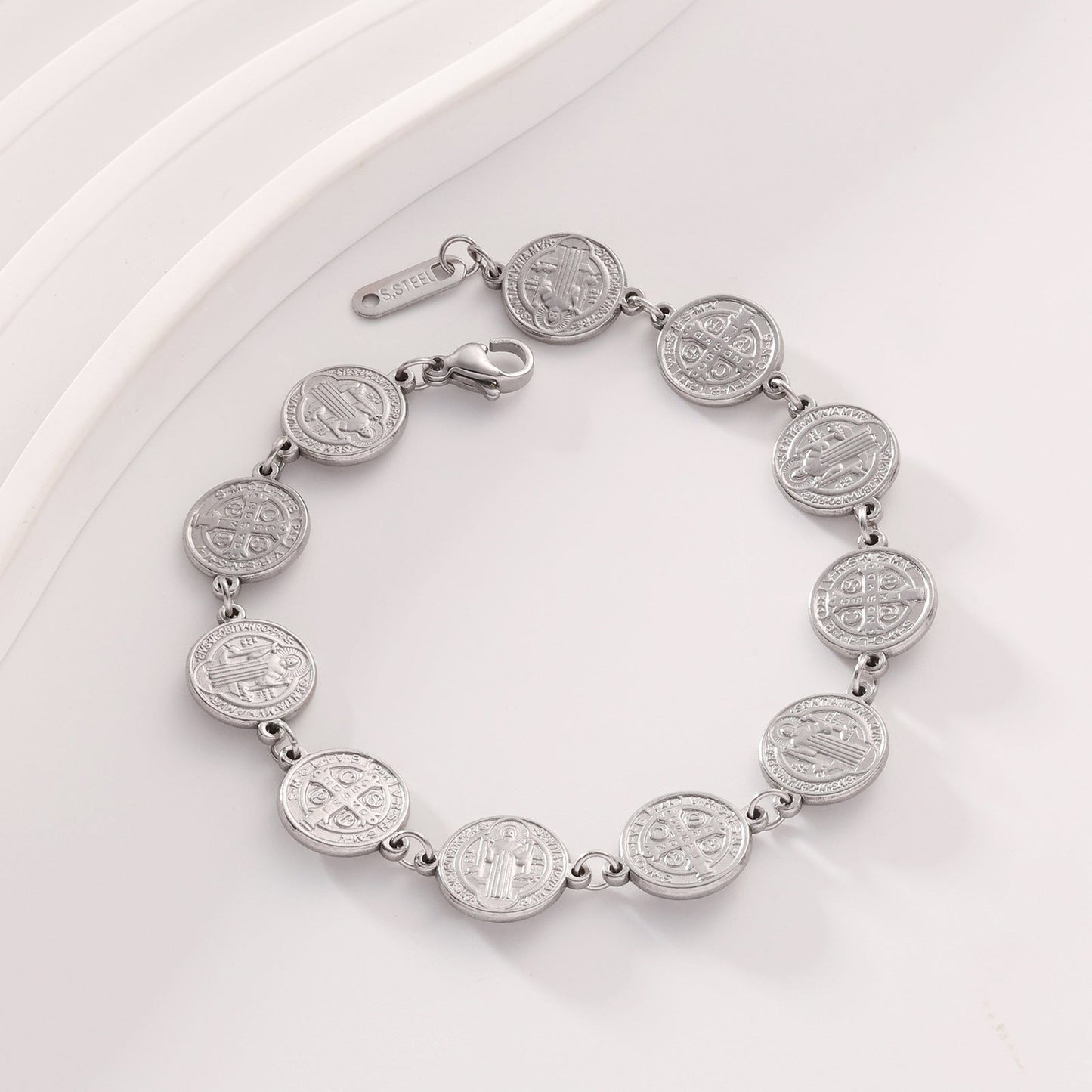 Women's Niche Design Circle Steel Ball Portrait Bracelet - Zambeel