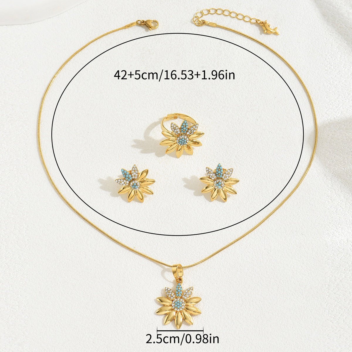 Women's Simple Fashion Diamond Necklace Suit - Zambeel