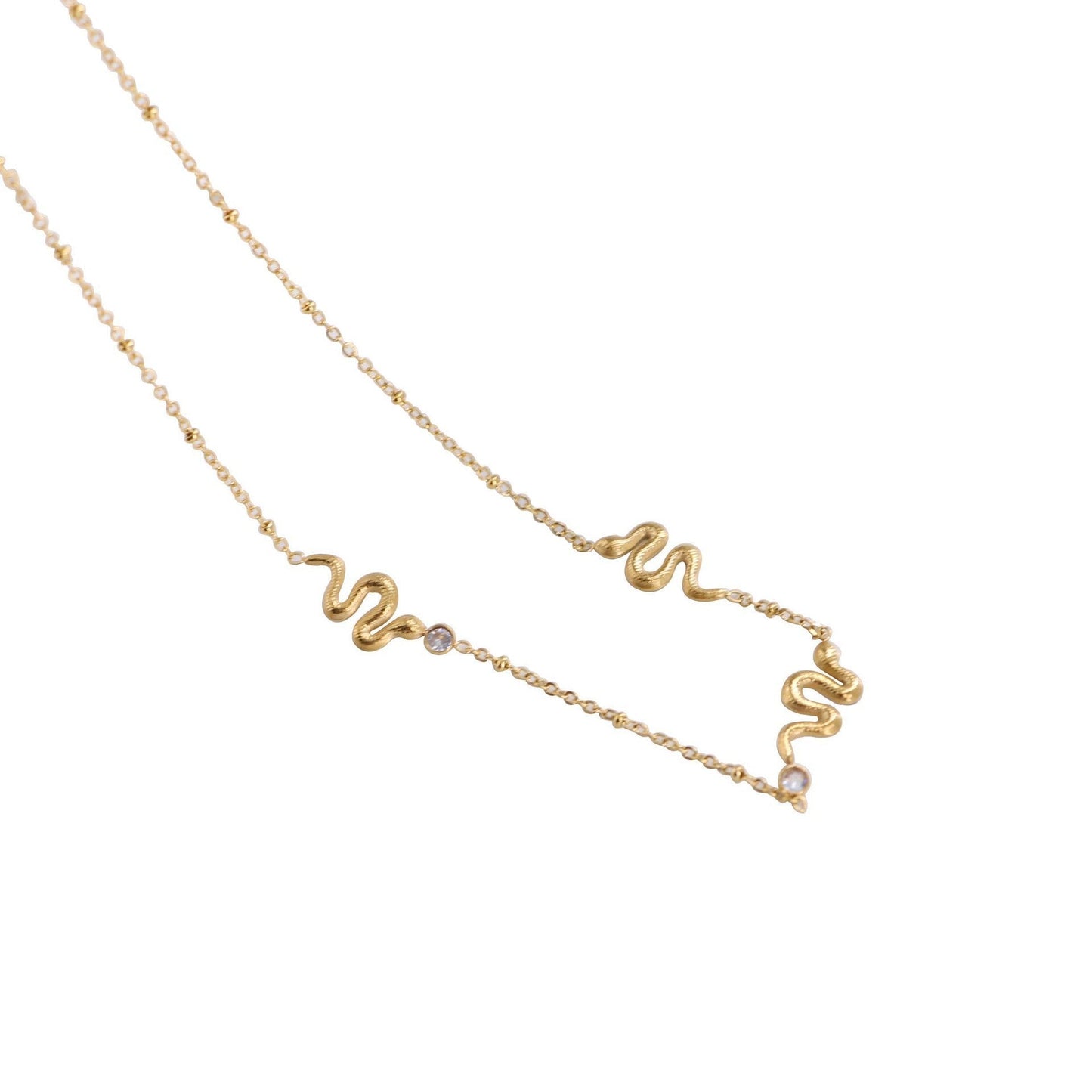 Women's Three - dimensional Snake - shaped Small Diamond Stitching Necklace - Zambeel