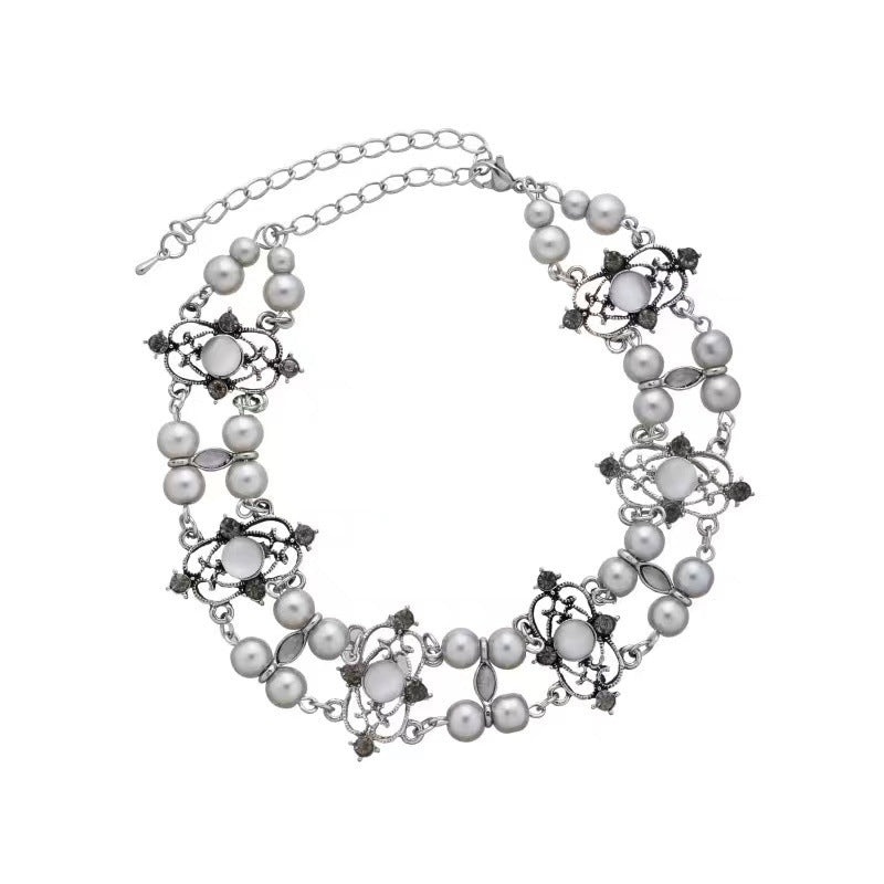 Y2k Sweet Cool Crystal Pearl Necklace Niche Light Luxury - Zambeel