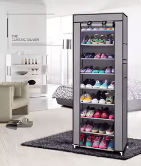 10 Single - row Zipper Shoe Cabinet - Zambeel
