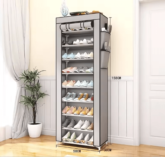 10 Single - row Zipper Shoe Cabinet - Zambeel