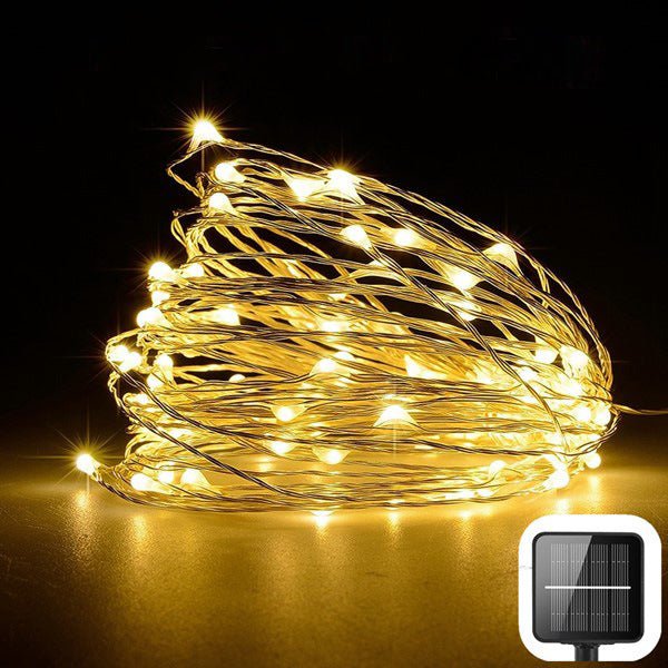 100 200 LED Solar Copper Wire String Light - Zambeel
