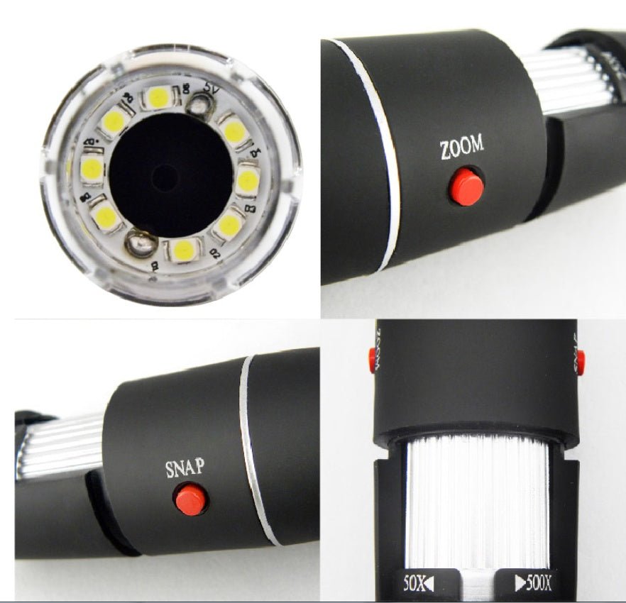 1000 Times USB Microscope, Electron Microscope, Suction Cup Holder, Digital Microscope - Zambeel